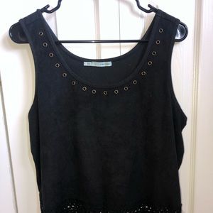 Crop top fringe tank